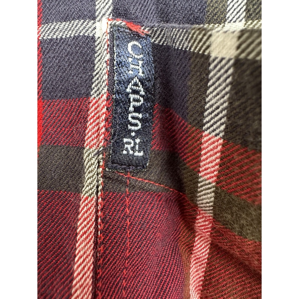 Vintage 90s Chaps‎ Ralph Lauren Plaid Shirt Men's L Holiday Tartan Unisex - Picture 3 of 4